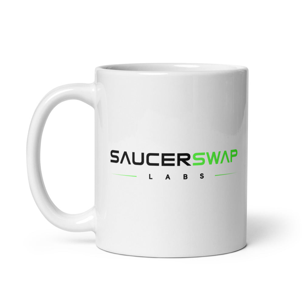 SaucerSwap White Glossy Mug 11oz